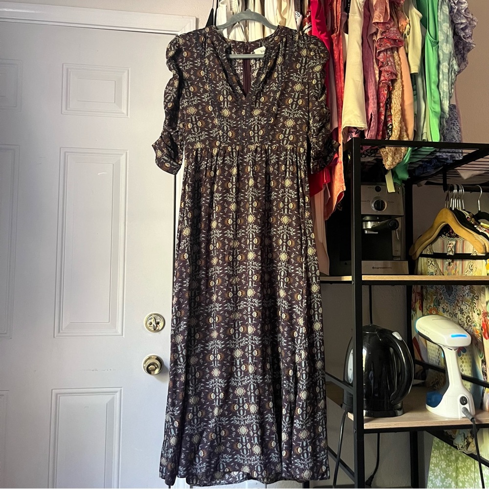 ba&sh Brown Floral Midi Dress